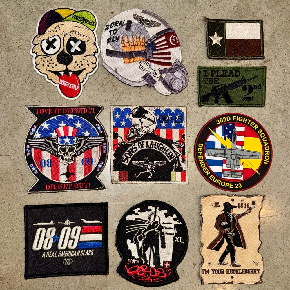 10 huge Velcro military airforce USA patches pilot swag crossfit vest texas
